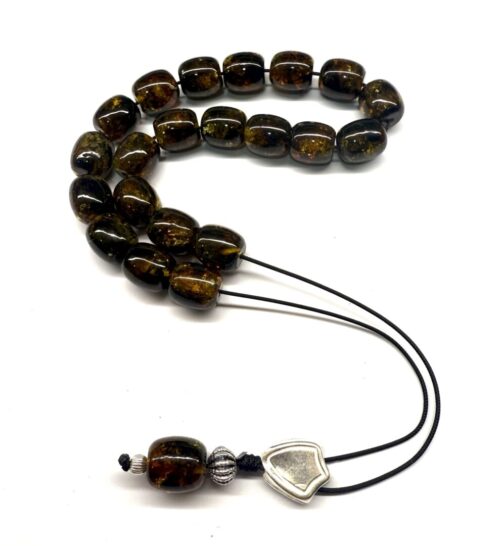 Κομπολόι από Κεχριμπάρι πρεσαριστό πράσινο Κολομβίας PAMB 158