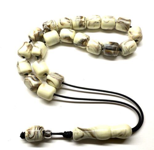 Κομπολόι από Ρητίνη κρέμ καφέ RIT 44