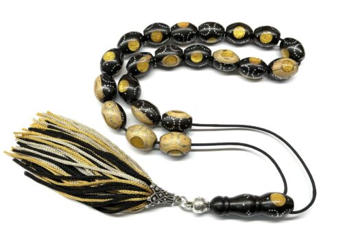 Κομπολόι από Έβενο δίχρωμο στολισμένο EBO 67