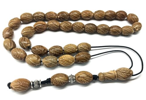 Κομπολόι 33άρι από Ξύλο Κουκ σκαλιστό  WOO 11