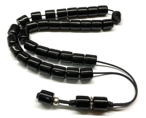 Κρητικό μαύρο κομπολόι 33άρι από Ρητίνη RIT 45