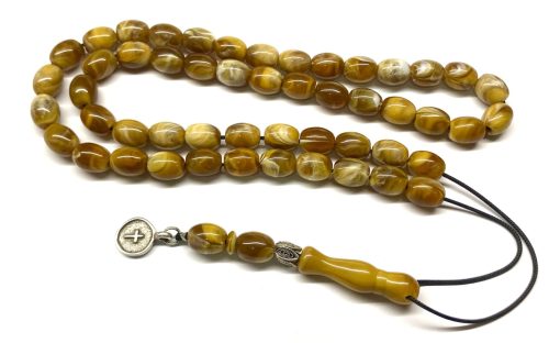 Κρητικό κομπολόι με 51 χάντρες από Ρητίνη στο χρώμα του Κεχριμπαριού RIT 600