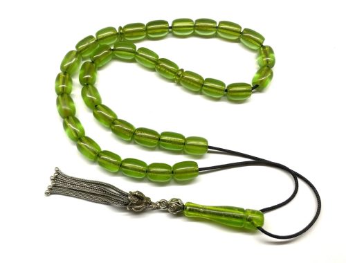 Κομπολόι 33άρι από Μαστίχα Αιγύπτου παλαιάς κοπής πράσινη διαυγές MAS 205