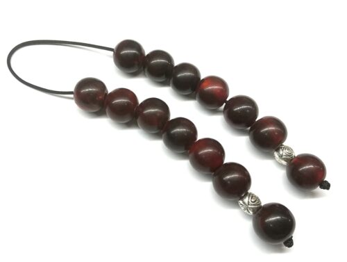 Κομπολομπέγλερο από Κέρατο Νεροβούβαλου βαμμένο μπορντό  BEG 23