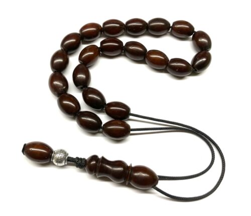 Κομπολόι από ξύλο φοινικόδεντρου Κούκ σκούρο WOO 28