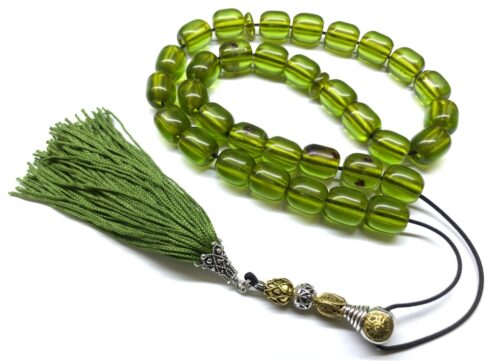 ΠΡΟΣΦΟΡΑ! Κομπολόι 33άρι από Μαστίχα Αιγύπτου παλαιάς κοπής πράσινη λαδί MAS 365