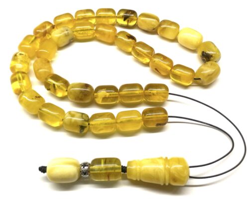 Κομπολόι 33άρι από ατόφιο Κεχριμπάρι Βασιλικό και Διαυγές AMB 765