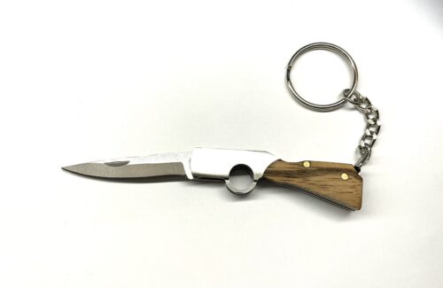 Μπρελόκ μίνι μαχαίρι από ανοξείδωτο ατσάλι και λαβή από ξύλο Οξιάς KEY 33