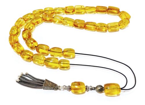 Κομπολόι 33άρι από ατόφιο Κεχριμπάρι Βαλτικής διαυγές AMB 415