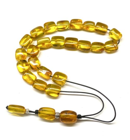 Κομπολόι από ατόφιο Κεχριμπάρι Βαλτικής διαυγές με έντομο AMB 230