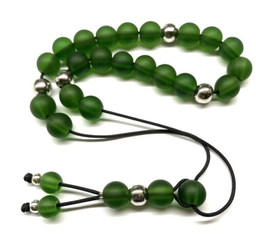 Κομπολόι από Γυαλί Τσεχίας πράσινο ματ STO 100