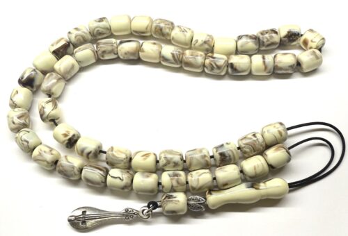 Κρητικό κομπολόι με 51 χάντρες από Ρητίνη σε κρεμ καφέ χρώμα RIT 800