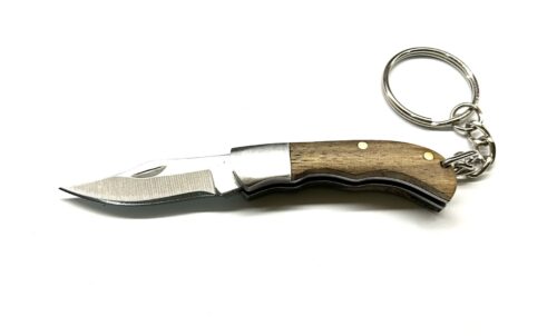 Μπρελόκ μίνι μαχαίρι από ανοξείδωτο ατσάλι και λαβή από ξύλο οξιάς  KEY 34