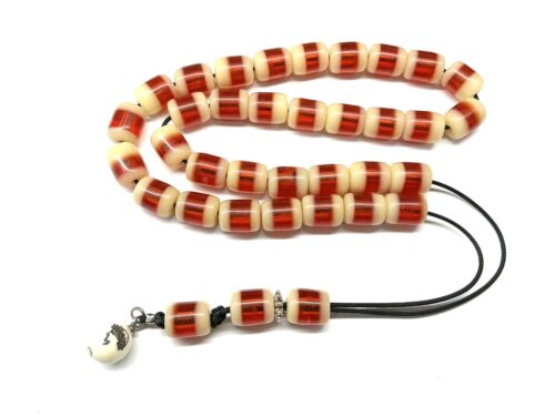 Κομπολόι 33αρι από ερυθρόλευκη ρητίνη RIT 733