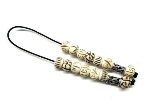 Κομπολομπέγλερο από ποικιλία κόκκαλο καμήλας σκαλιστό BEG 221