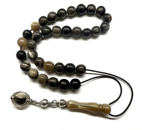 Κομπολόι 33άρι από Κέρατο νεροβούβαλου στρογγυλό HOR 15