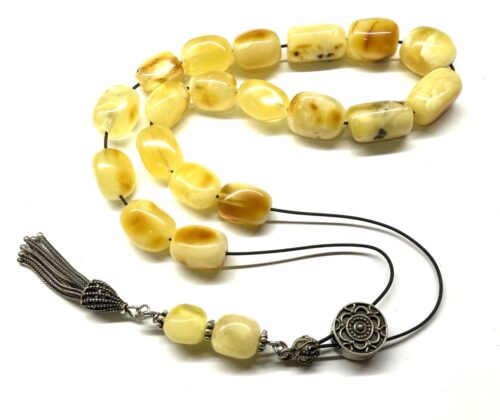 Κομπολόι από ατόφιο Κεχριμπάρι Βασιλικό βότσαλο AMB 448