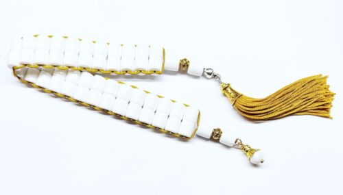 Μονολόι από Ρητίνη λευκή διπλής πλέξης με χρυσές λεπτομέρειες MONO 10