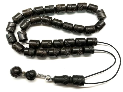 Κομπολόι 33άρι από Ξύλο Έβενου σκαλιστό EBO 6