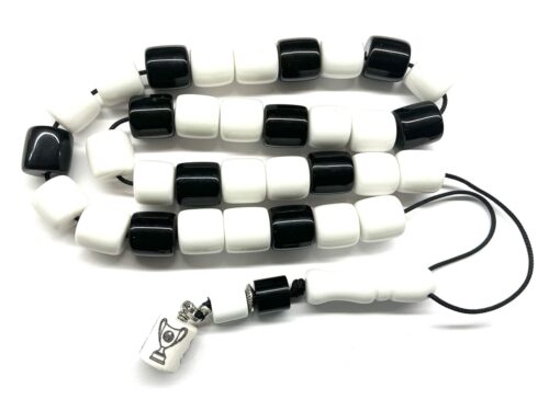 Κομπολόι 33άρι από Ρητίνη άσπρη μαύρη Επετειακό του ΟΦΗ  RIT 150