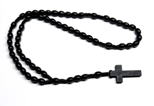 Ροζάριο λαιμού ξύλινο μαύρο ROS 102