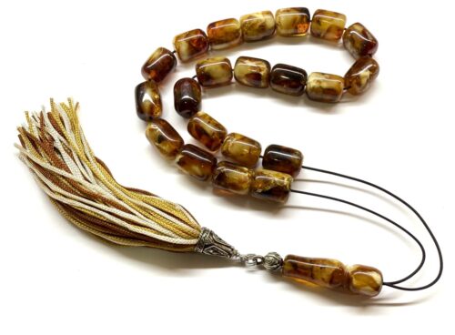 Κομπολόι από Κεχριμπάρι Πρεσαριστό Διαυγές και Βασιλικό PAMB 240