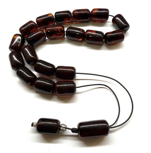 Κομπολόι από Κεχριμπάρι Πρεσαριστό σκούρο κονιάκ PAMB 225